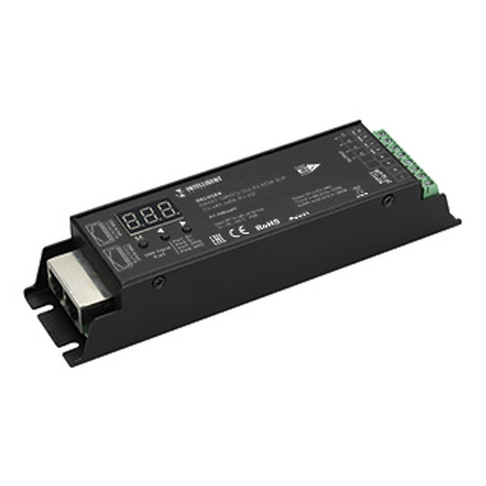 Фото №1  IARL INTELLIGENT ARLIGHT Декодер SMART-DMX512-304-83-RDM-SUF Black (12-48V, 4x8A, RJ-45) ( IP20 Металл, 5 лет)
