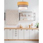 Превью фото №2  Подвесной светильник LUMION 8038/3 MODERNI LN26 188 никель/желтый/серый/белый, металл/текстиль Подвесной светильник Е27 3*60W 220V ILAIDA