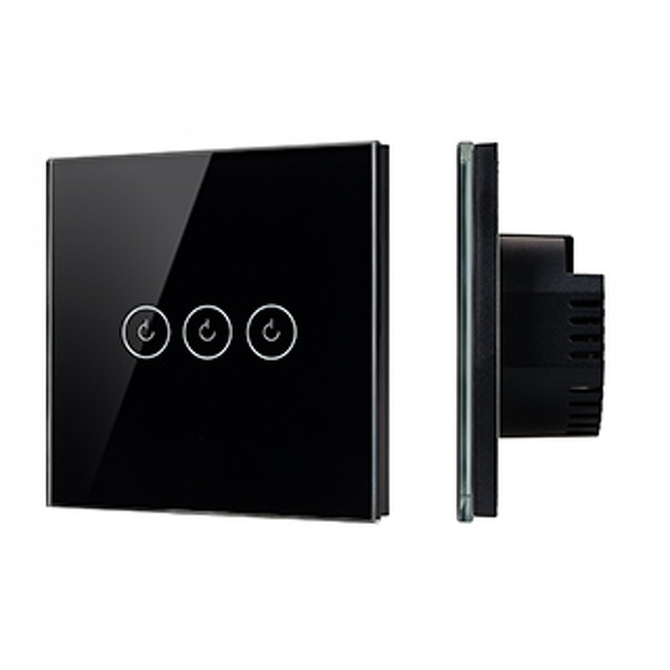 Фото №1  Arlight Выключатель сенсорный SWT-OMALI-S03-ZB-BK (250V, 10A, Zigbee) ( Стекло)