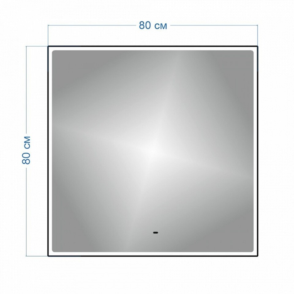 Фото №14  Teymi Зеркало Helmi 80х80, LED Black Edition, сенсор на взмах