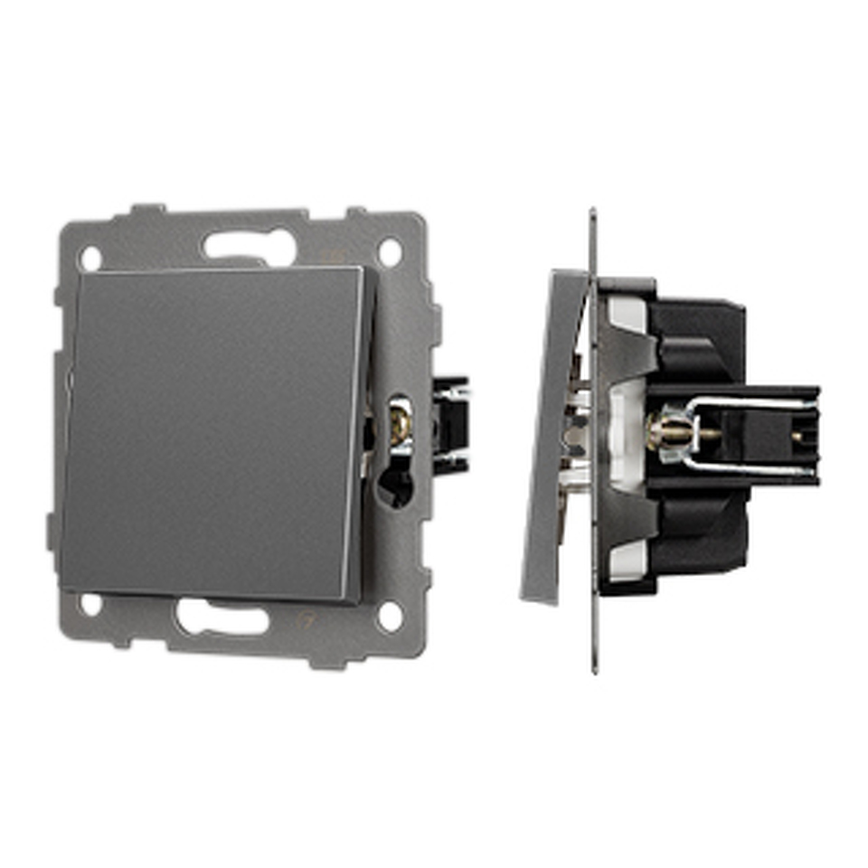 Фото №1  Arlight Механизм выключателя одноклавишный непроходной SWT-MK01-PL-GR-V (250V, 10A) ( -)
