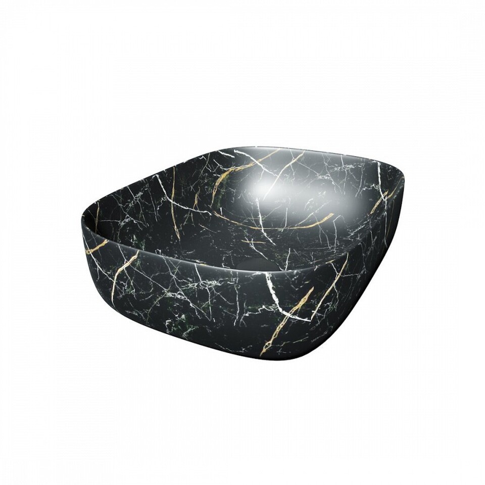 Фото №13  Раковина Teymi Раковина Solli 50 artceramic, накладная, Черный Мрамор T50394