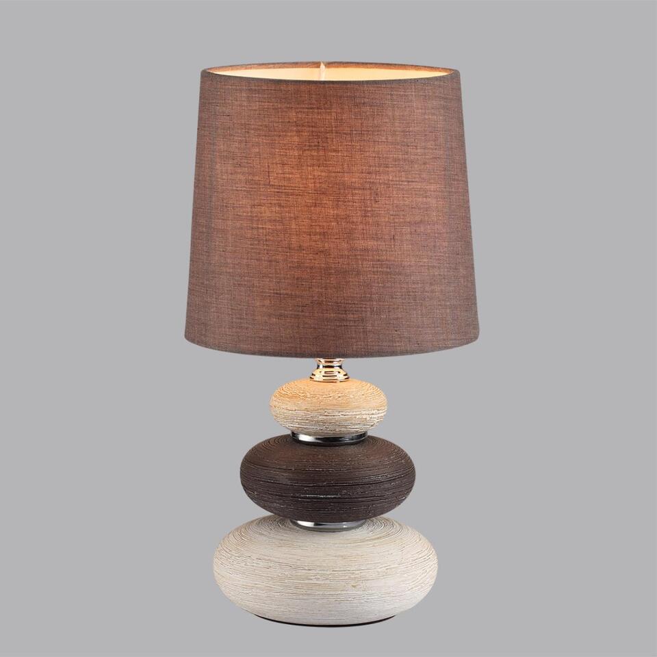 Фото №7  Настольная лампа LUMION 8126/1T COMFI LN26 510 коричневый/бежевый/белый, керамика/текстиль Настольная лампа Е14 1*40W 220V LATZA