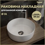 Превью фото №1  Раковина Teymi Раковина Lina D31 накладная, белая T51101