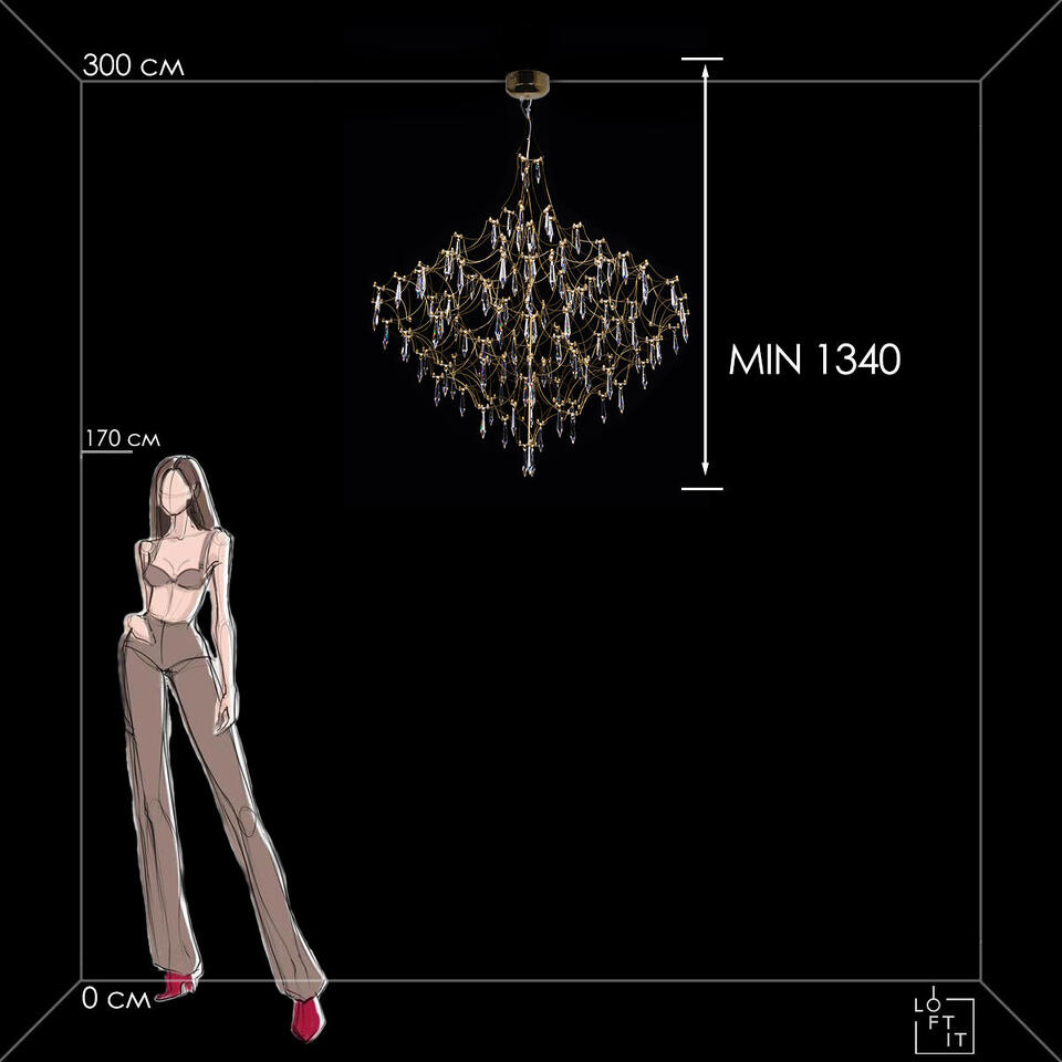 Фото №11  Подвесной светильник 10259/1000 Gold Asfour Подвесной светильник LOFT IT Mira