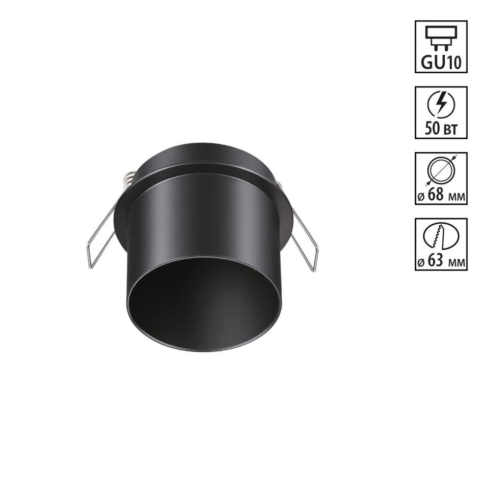 Фото №4  NOVOTECH 370935 SPOT NT22 514 черный Встраиваемый светильник IP20 GU10 50W 220V BUTT