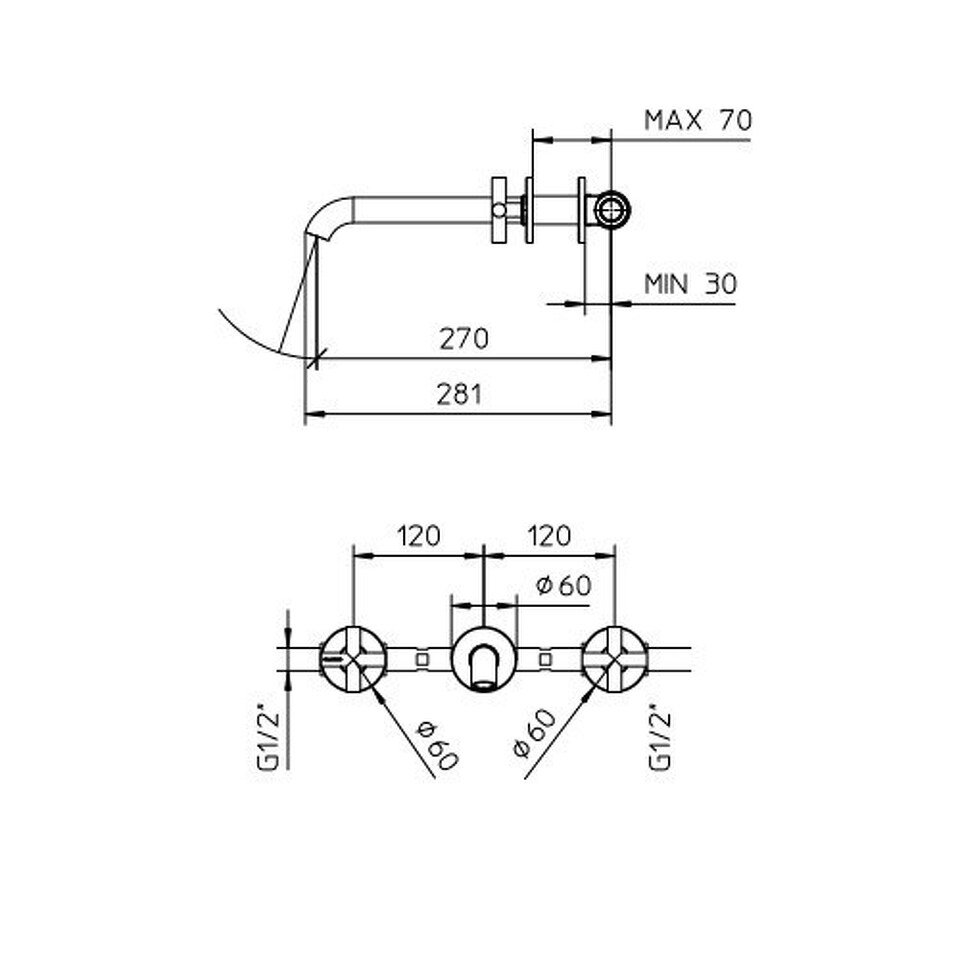 Фото №2  623252XX Palazzani Formula Multi внешняя часть смесителя для раковины Матовый черный, HRP 39
