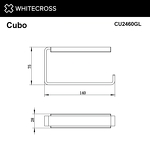 Превью фото №2  Держатель туалетной бумаги WHITECROSS Cubo CU2460GL (золото)