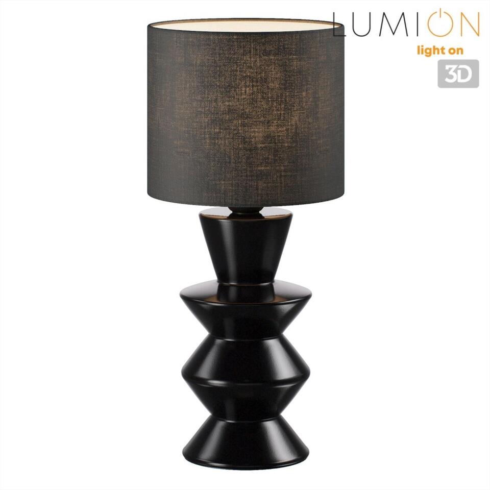 Фото №7  Настольная лампа LUMION 8133/1T MODERNI LN26 479 черный, керамика/текстиль Настольная лампа E27 1*60W 220V SEGI