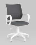 Превью фото №2  Кресло Кресло офисное Topchairs ST-BASIC-W серая ткань крестовина белый пластик