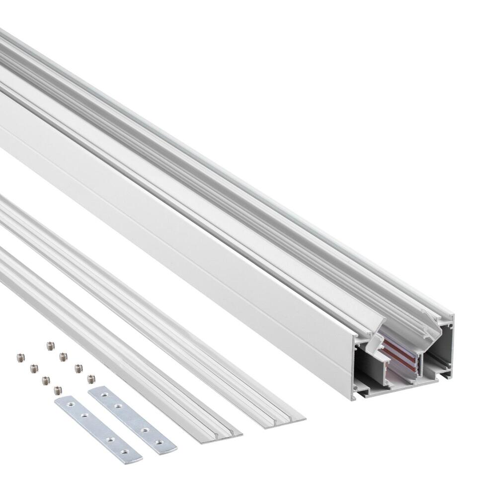 Фото №5  NOVOTECH 135241 SHINO NT24 123 белый Низковольтный шинопровод для монтажа в натяжной потолок 2м IP20 48V FLUM