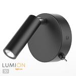 Превью фото №1  LUMION 5220/3WL LEDIO LN22 000 черный Бра с выкл. LED 3W 3000K 330Лм  220V CHASE