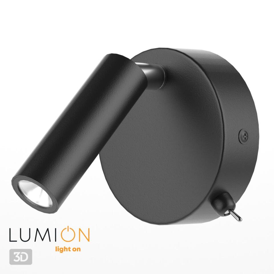 Фото №3  LUMION 5220/3WL LEDIO LN22 000 черный Бра с выкл. LED 3W 3000K 330Лм  220V CHASE