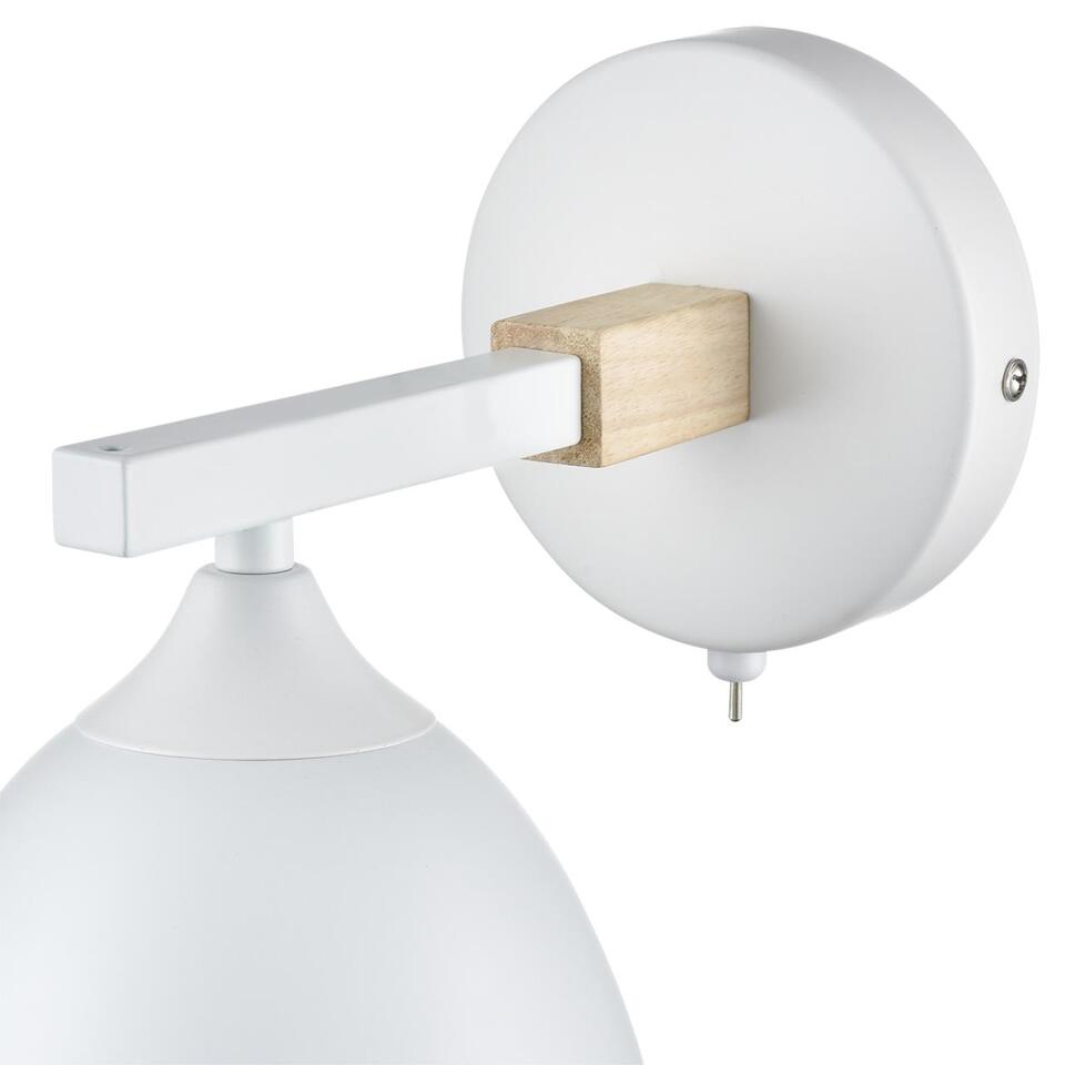 Фото №7  LUMION 8095/1W MODERNI LN26 340 белый/белый металл, дерево/металл Бра Е27 1*60W 220V COLANGE