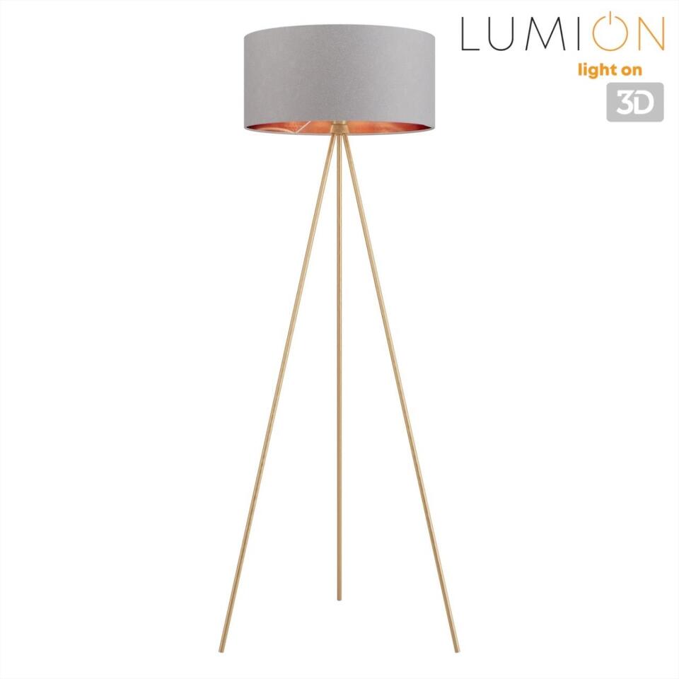 Фото №8  Торшер LUMION 8075/1F NEOCLASSI LN26 466 золото/серый, металл/текстиль Торшер E27 1*60W 220V AVIOLA