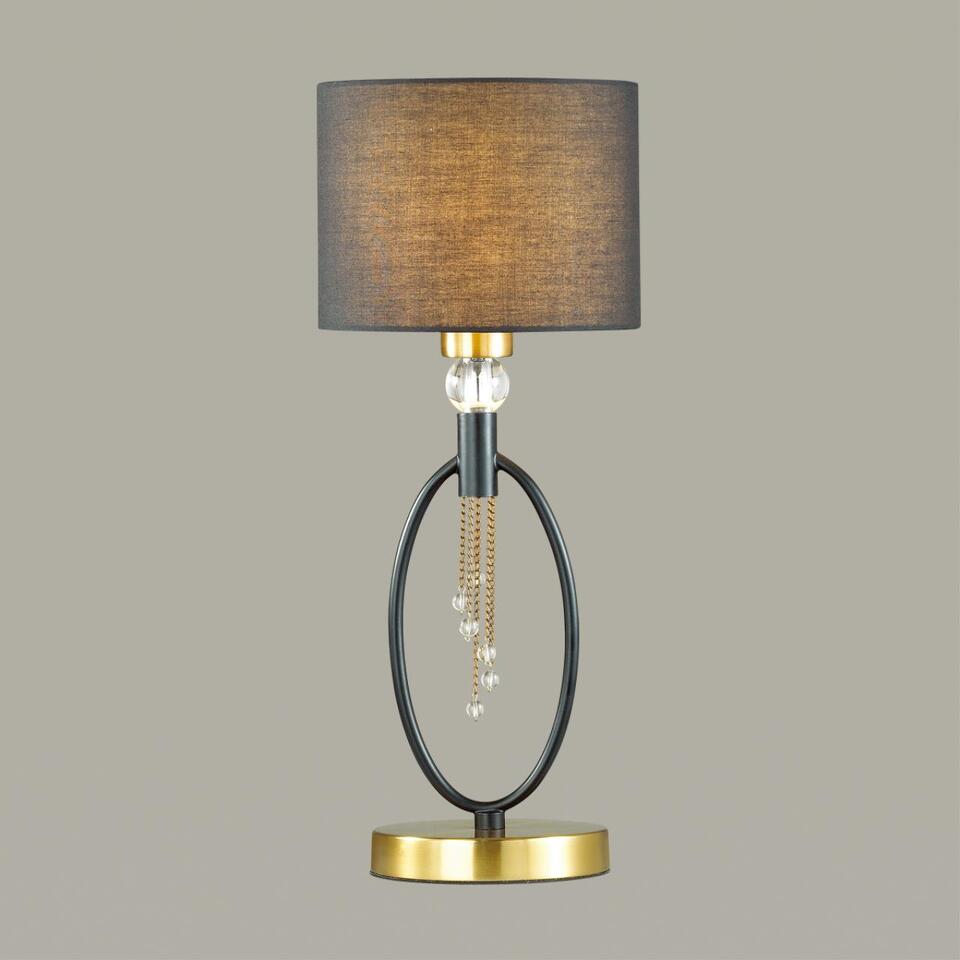 Фото №4  Настольная лампа LUMION 4516/1T NEOCLASSI LN26 070 античная латунь, черный Настольная лампа E27 60W 220V SANTIAGO