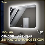 Превью фото №1  Teymi Зеркало Solli 100х80, LED подсветка, сенсор, антипар