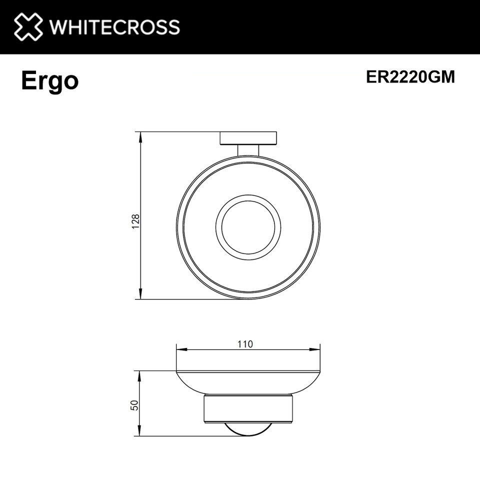 Фото №2  Мыльница подвесная WHITECROSS Ergo ER2220GM (оружейная сталь)