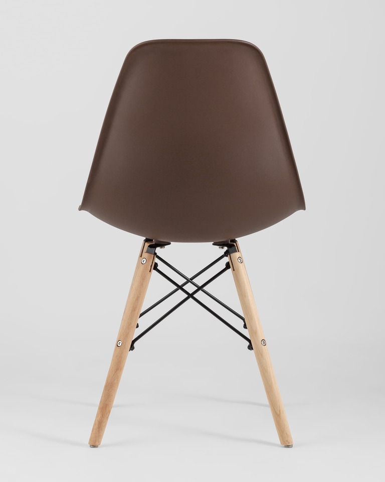 Фото №10  Стул Eames Style DSW коричневый x4 (разборный каркас)