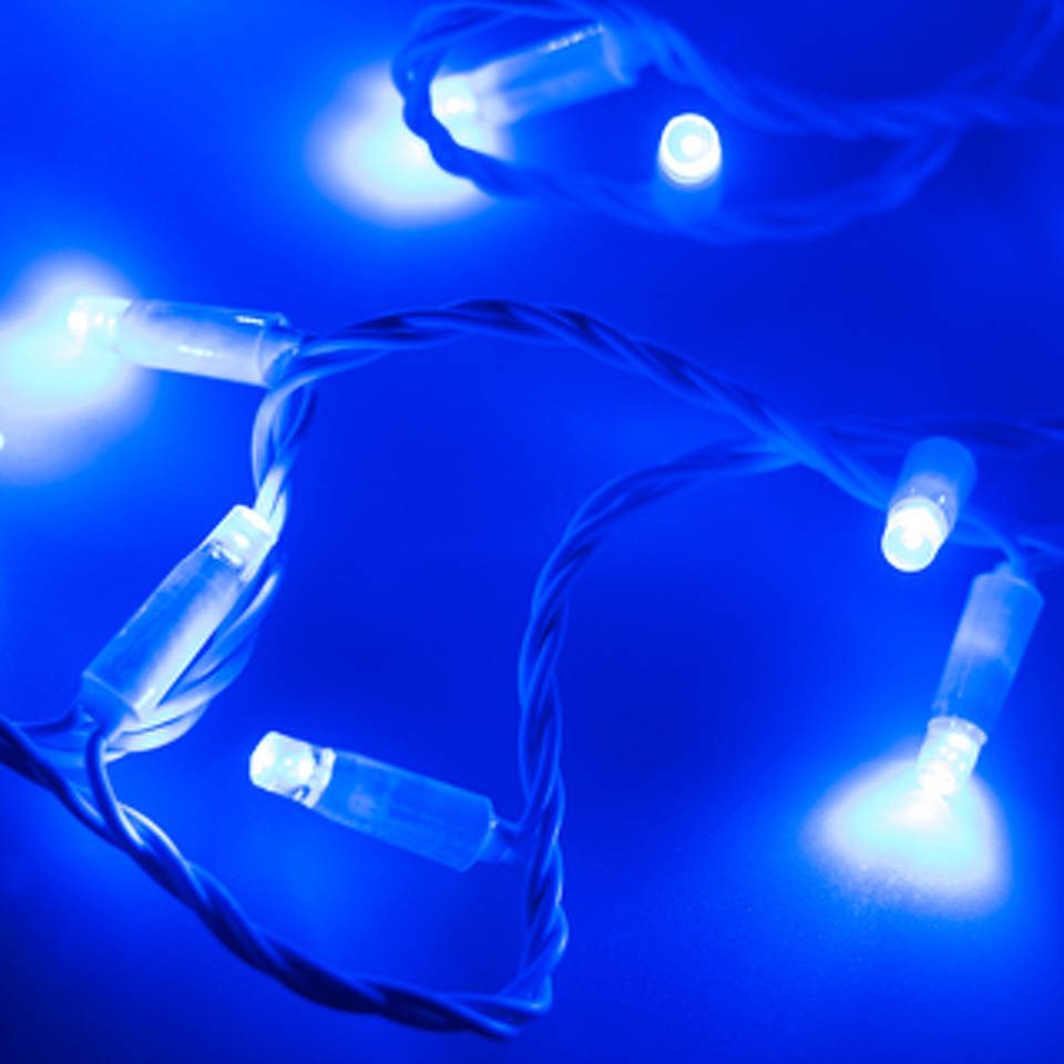 Фото №1  Ardecoled Светодиодная гирлянда ARD-STRING-CLASSIC-10000-WHITE-100LED-FLASH BLUE (230V, 7W) ( IP65)