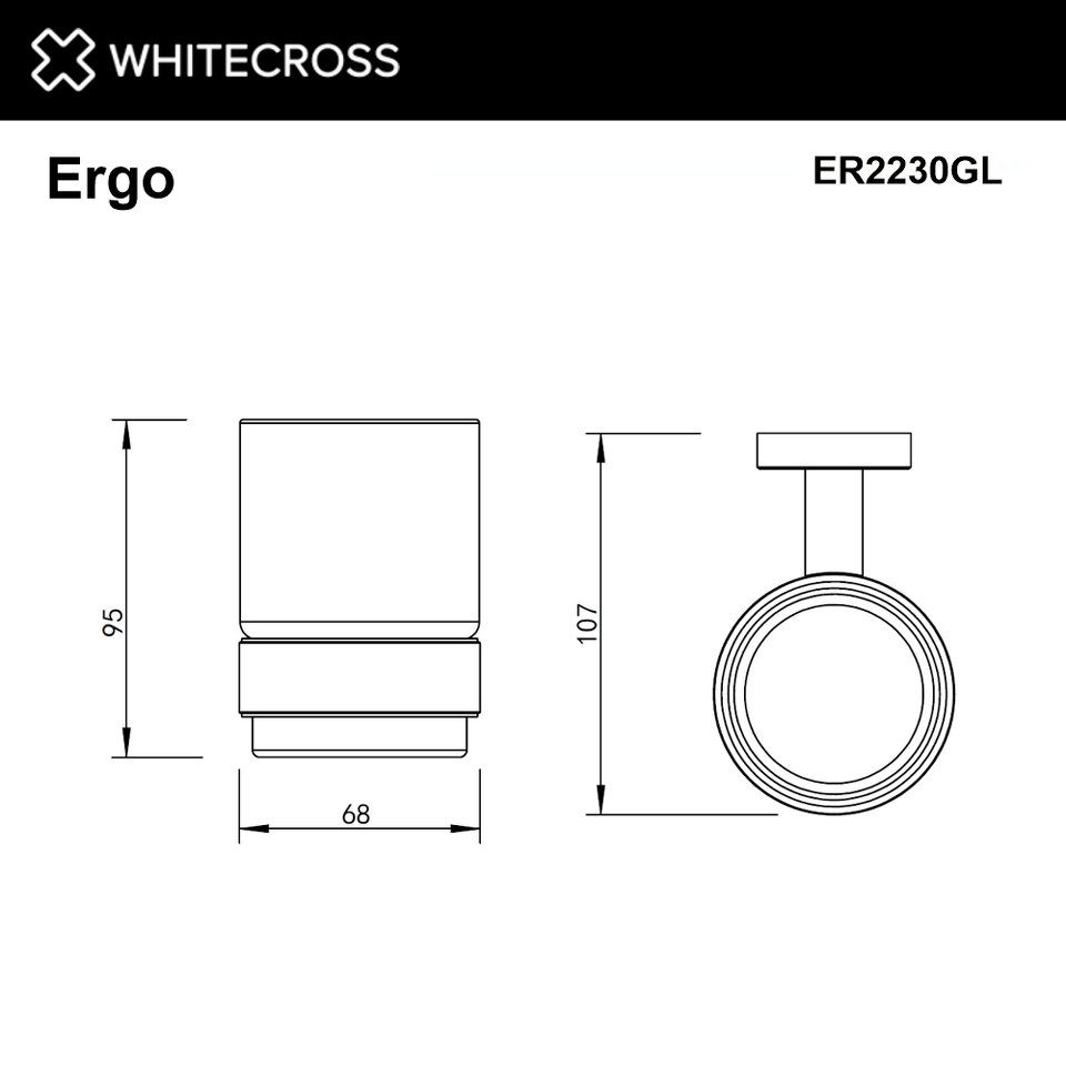 Фото №2  Стакан подвесной WHITECROSS Ergo ER2230GL (золото)