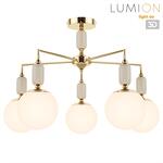 Превью фото №1  Люстра LUMION 6580/5C CLASSI LN26 36 французское золото, серый/белый металл, керамика/стекло Люстра потолочная E14 5*40W 220V VIVIEN