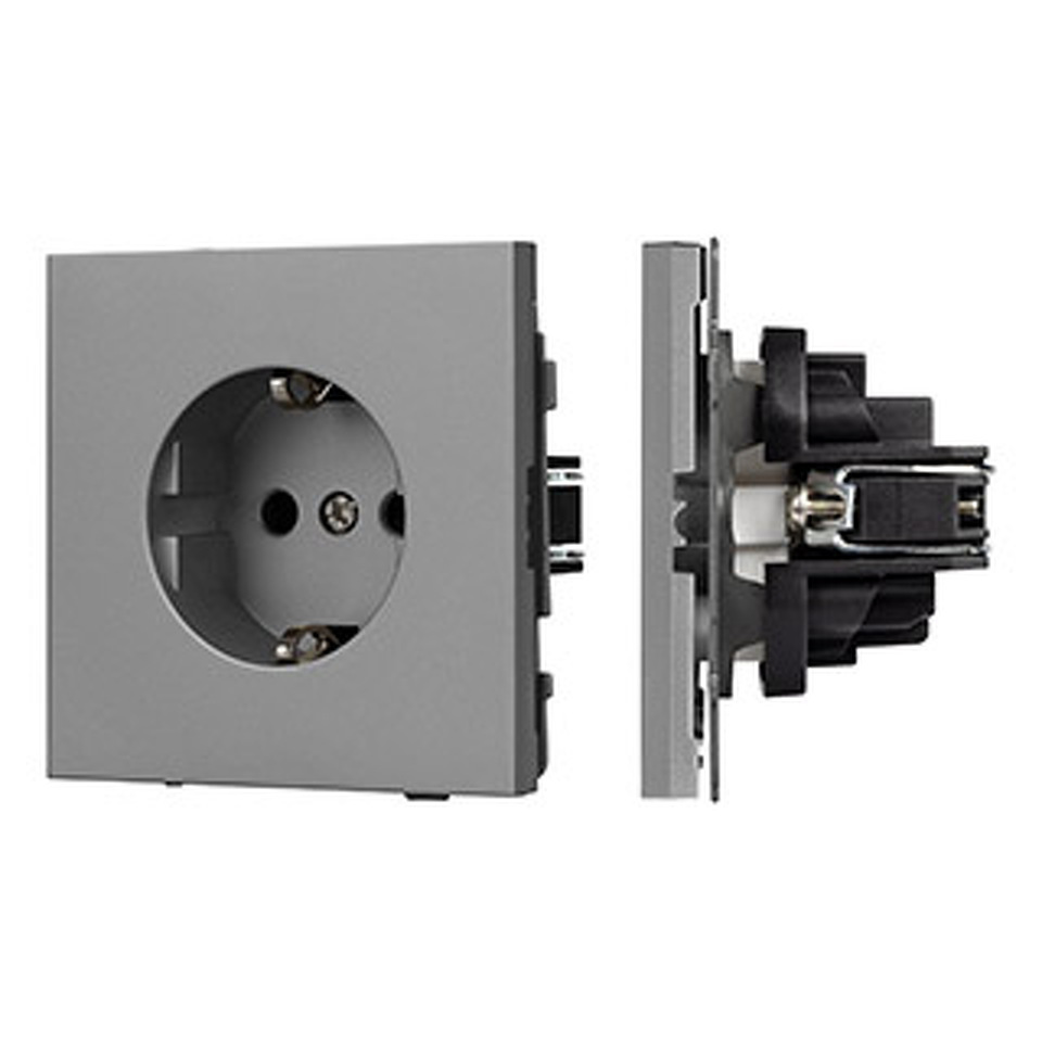 Фото №1  Розетка Arlight Механизм электрической розетки SCT-TENDO-MEU1-PL-GR (230V, 16A) ( Графитовый)