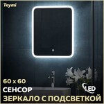 Превью фото №1  Teymi Зеркало Ritta 60х60, LED подсветка, сенсор