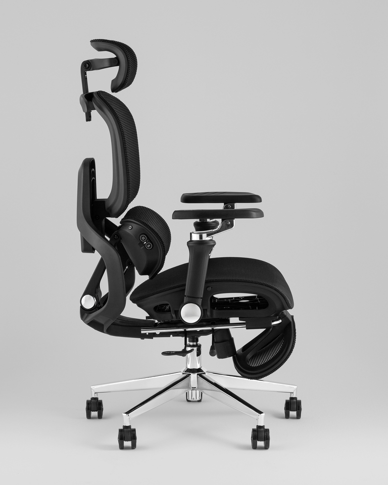 Фото №9  Кресло офисное TopChairs Prodigy с оттоманкой черный