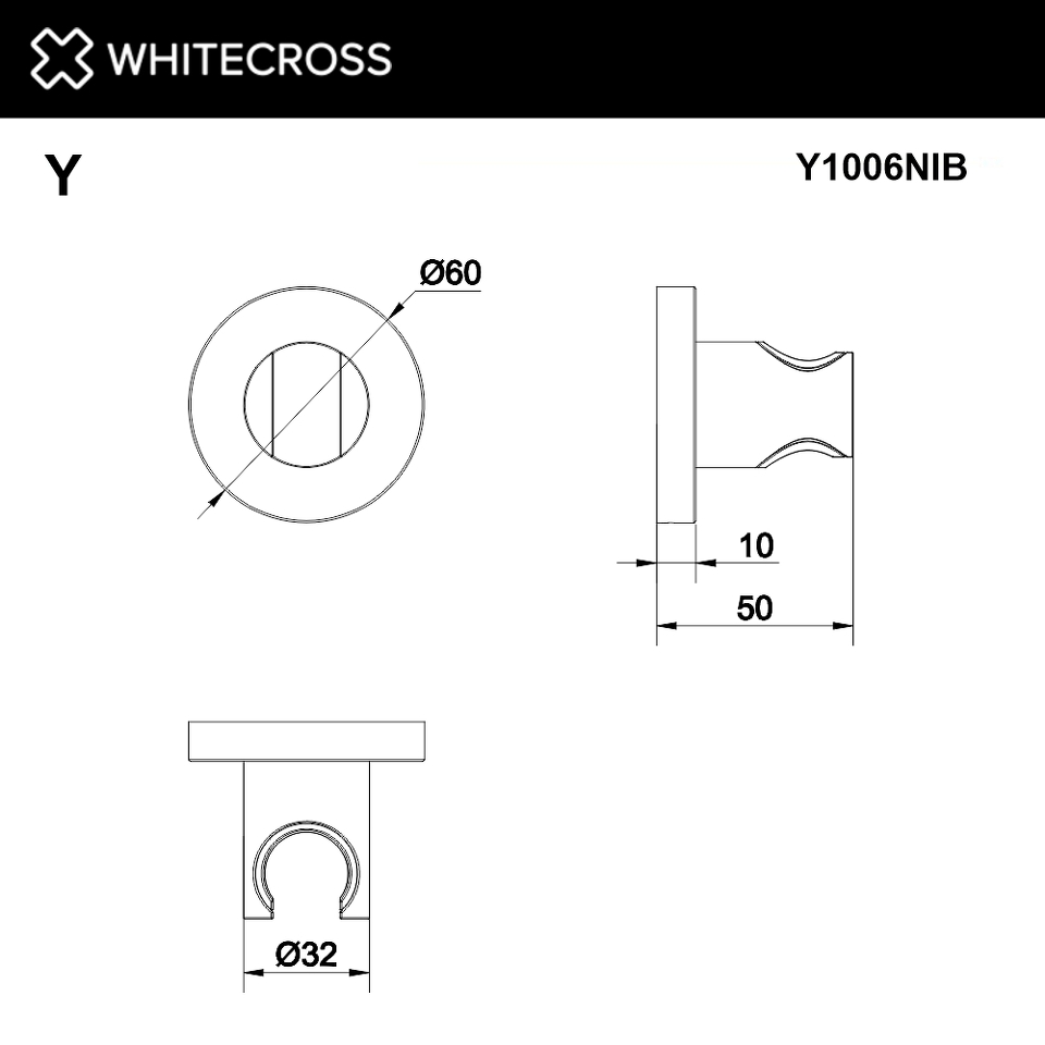 Фото №3  Кронштейн точечный WHITECROSS Y1006NIB (брашированный никель)