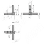 Превью фото №2  ЛОФТ соединитель 4-сторонний, черный (LFCON4BL)