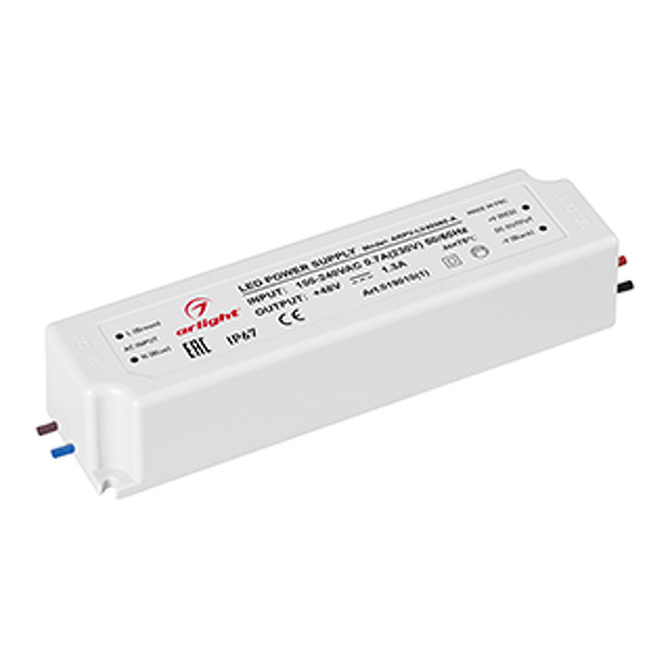 Фото №1  Arlight Блок питания ARPV-LV48060-A (48V, 1.3A, 60W) ( IP67 Пластик, 3 года)