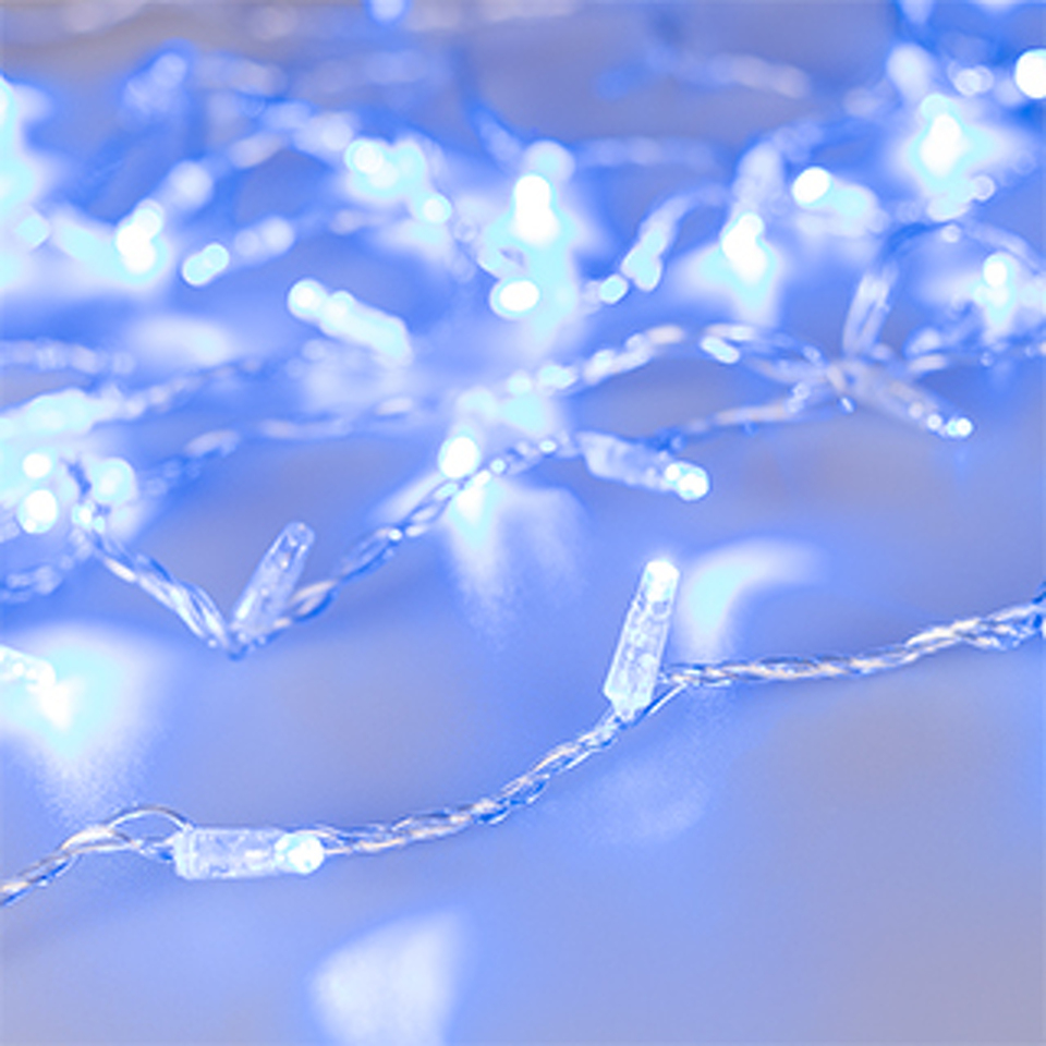 Фото №1  Ardecoled Светодиодная гирлянда ARD-STRING-CLASSIC-1000-CLEAR-100LED-PULSE Blue (230V, 7W) ( IP65)