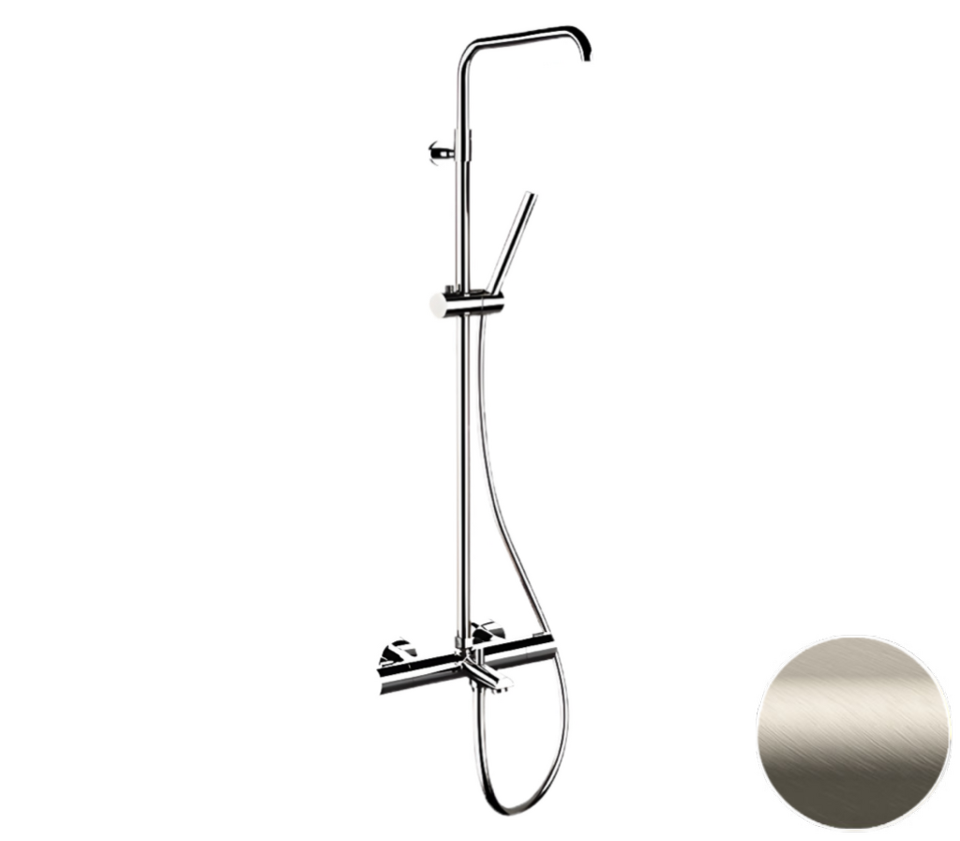 Фото №2  Душевая система термостатическая с изливом Remer Elegance EQ34A7MMSSOFXV, сталь
