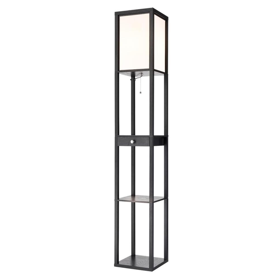Фото №12  Торшер LUMION 8092/1F COMFI LN26 460 черный/белый, дерево/текстиль Торшер Е27 1*60W 220V PRACTIC
