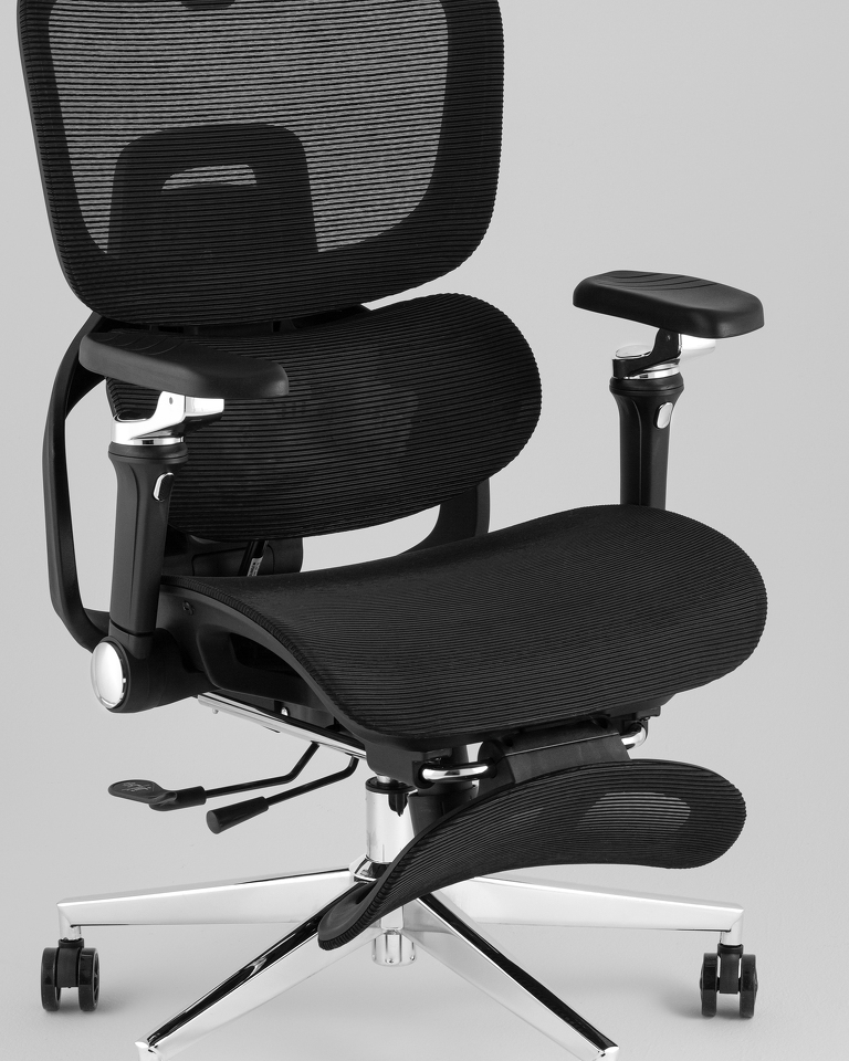 Фото №9  Кресло офисное TopChairs Prodigy с оттоманкой черный