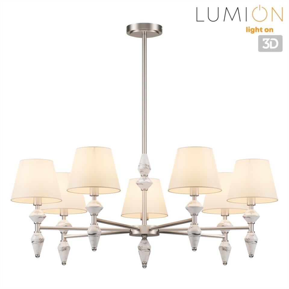 Фото №7  Люстра LUMION 8274/7 CLASSI LN26 045 никель/белый/серый, металл/керамика/ткань Люстра Е14 7*40W 220V VERMONT