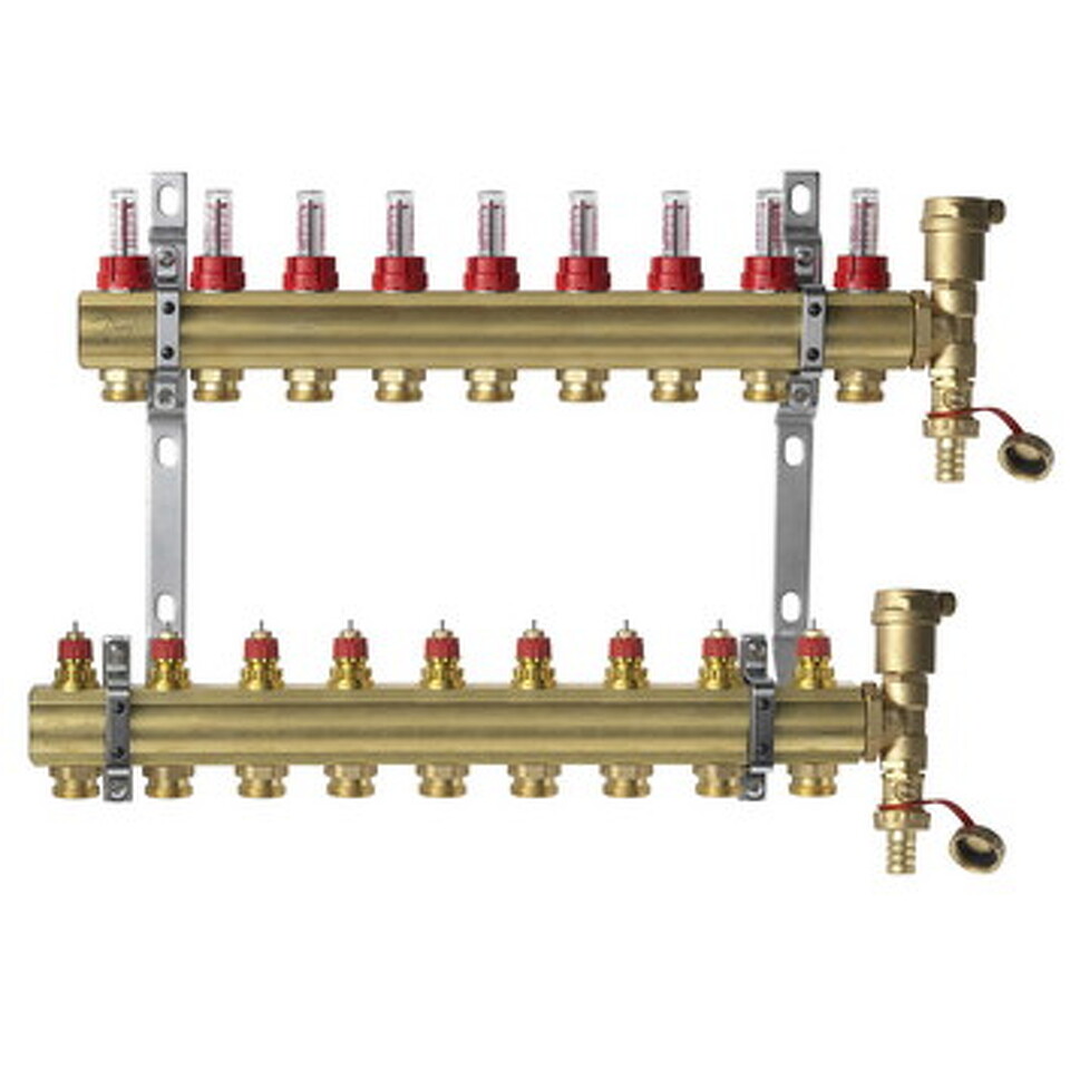 Фото №1  Комплект коллекторов Danfoss FHF-9F set, 9 контуров