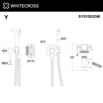 Превью фото №3  Система для биде скрытого монтажа WHITECROSS Y SYSYBI2GM (оружейная сталь)