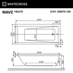 Превью фото №3  Ванна WHITECROSS Wave 160x70 "LINE NANO" (золото)