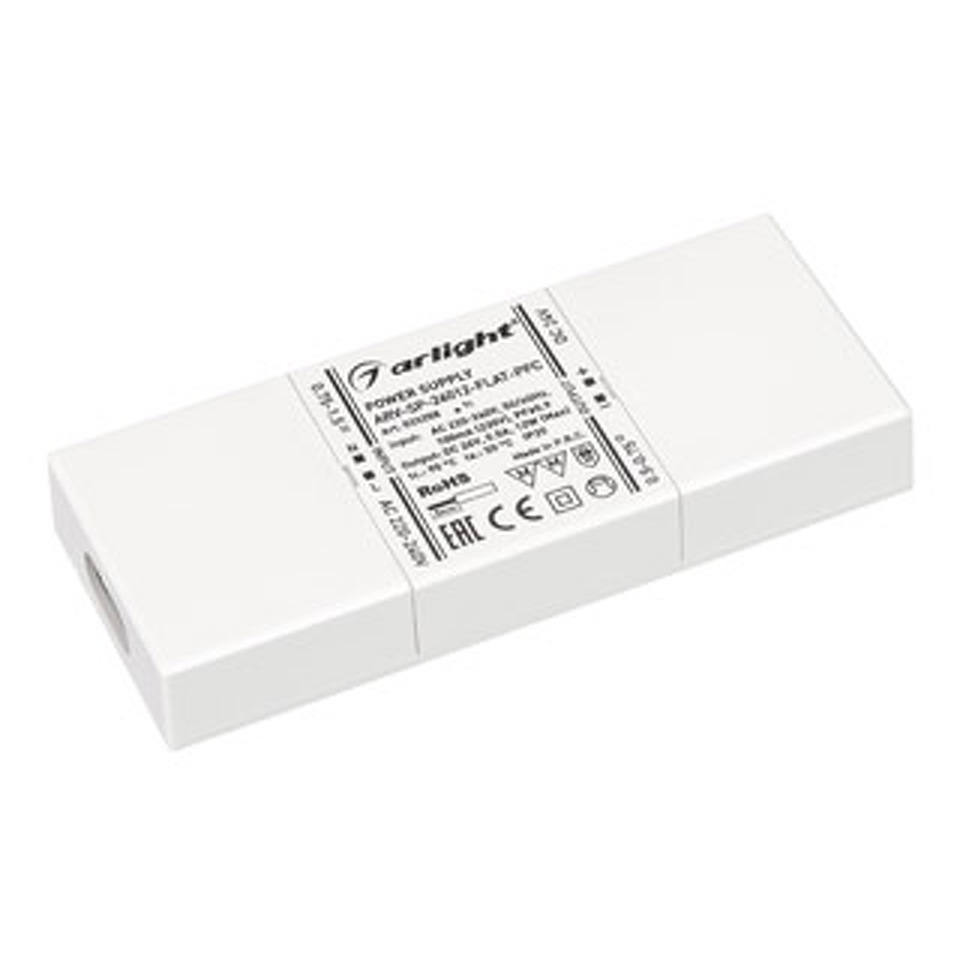 Фото №1  Arlight Блок питания ARV-SP-24012-FLAT-PFC (24V, 0.5A, 12W) ( IP20 Пластик, 5 лет)