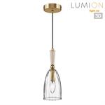 Превью фото №1  Подвесной светильник LUMION 8284/1A SUSPENTIONI LN26 389 античная бронза/прозрачный, металл/керамика/стекло Подвес Е14 1*40W 220V DERBI