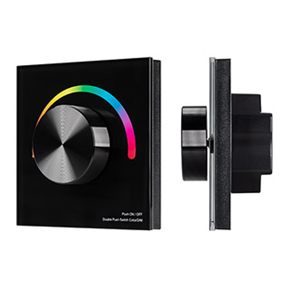Фото №1  Arlight Панель SMART-P5-RGB-G-IN Black (3V, Rotary, 2.4G) ( IP20 Пластик, 5 лет)