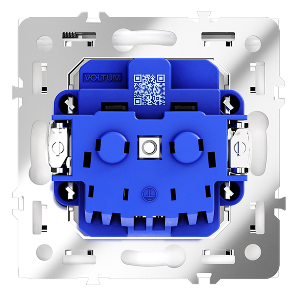 Фото №9  Розетка Розетка встраиваемая VOLTUM S70 с заземлением, защитными шторками и крышкой 16А, (кашемир)