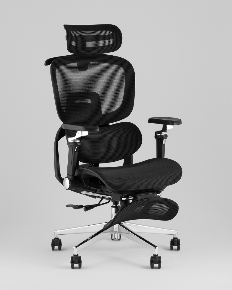 Фото №9  Кресло офисное TopChairs Prodigy с оттоманкой черный