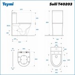 Превью фото №15  Унитаз Teymi Унитаз напольный Solli безободковый, сиденье Дюропласт микролифт T40203