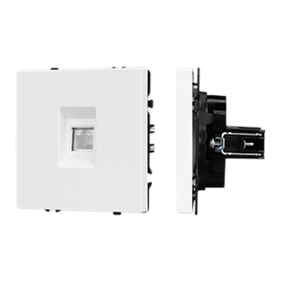 Фото №1  Розетка Arlight Механизм компьютерной розетки SCT-NOBE-MPC1-SFPL-WH (RJ-45, CAT6) ( Белый кварц)