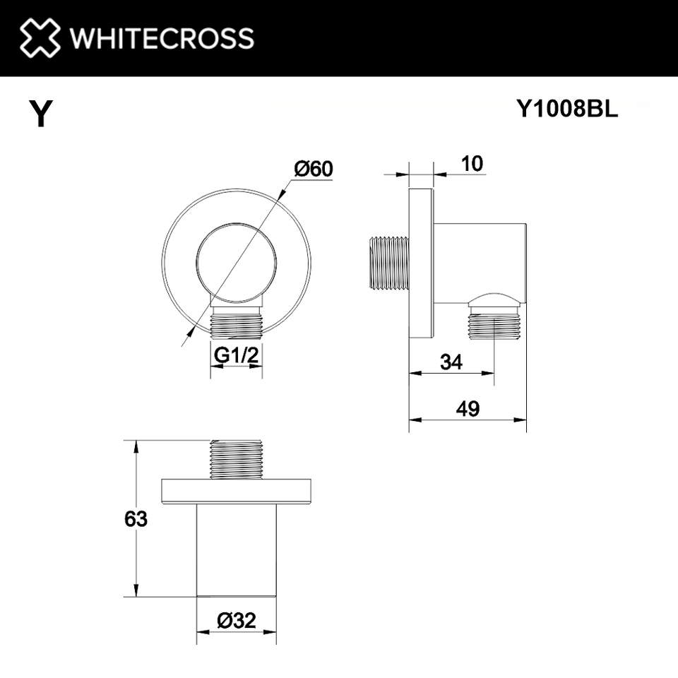 Фото №3  Угловой соединительный элемент WHITECROSS Y1008BL (черный мат)