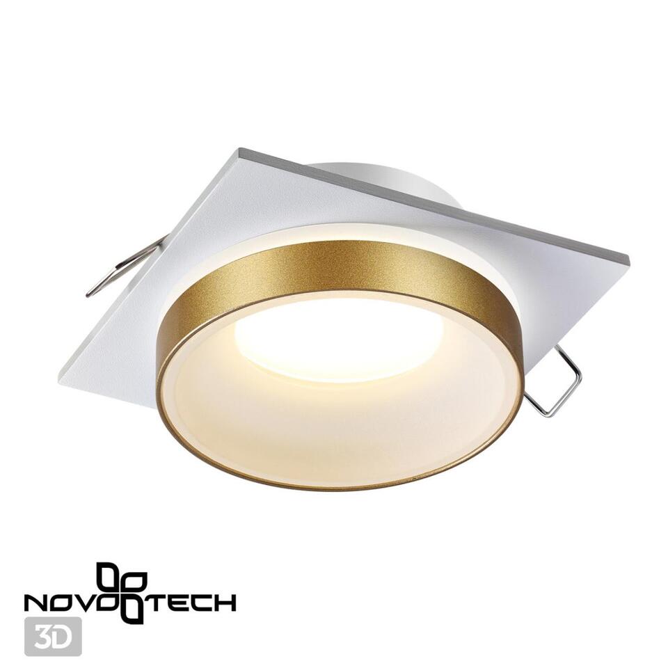 Фото №3  NOVOTECH 370787 SPOT NT21 528 белый/золото Светильник встраиваемый влагозащищенный GU10 9W 220V WATER