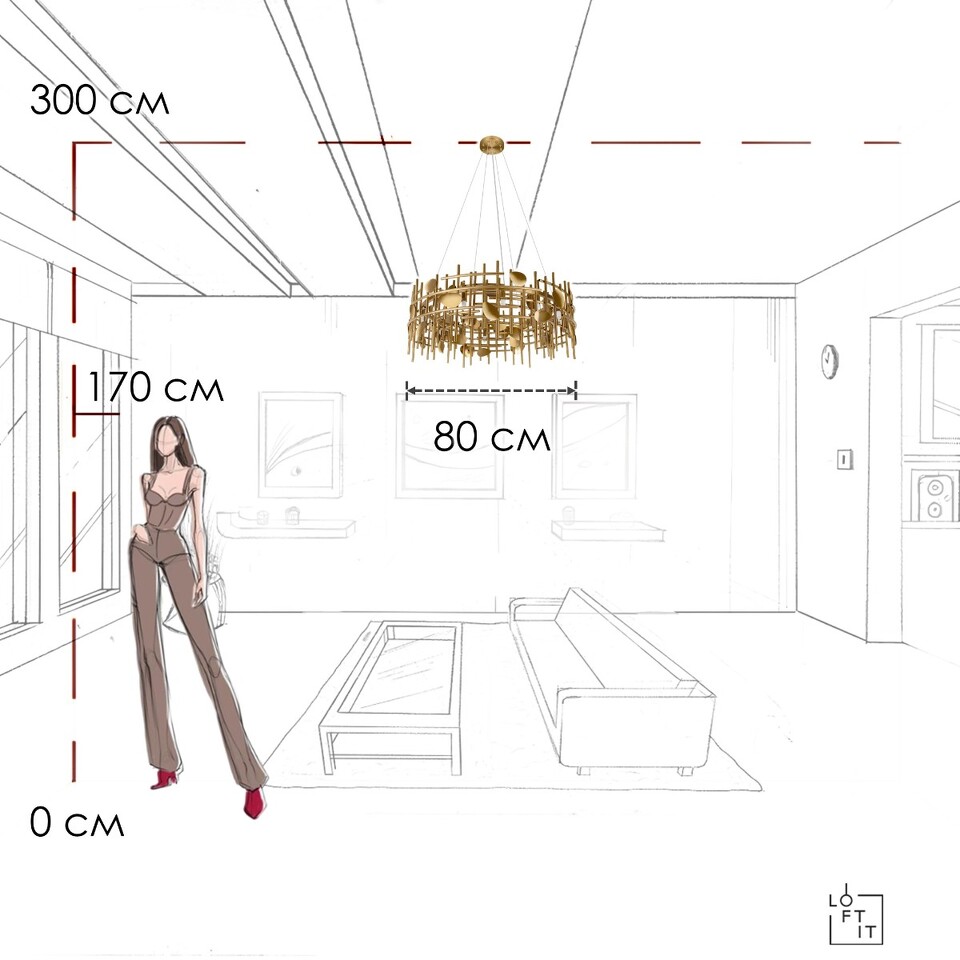 Фото №10  Подвесной светильник 10396/800C Подвесной светильник LOFT IT Escama